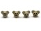 4 Porcelain Mouse Head Creamy Yellow Porcelain Glass Animal Beads